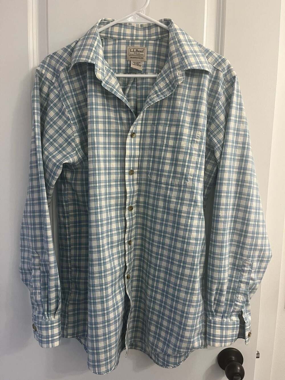 L.L. Bean Traditional Fit Long Sleeve Plaid Button-Down Shirt